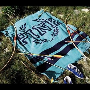 PINK VS Blue Fringed Festival Beach Blanket